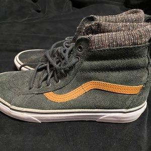 Weathered Black/Brown High Top Vans